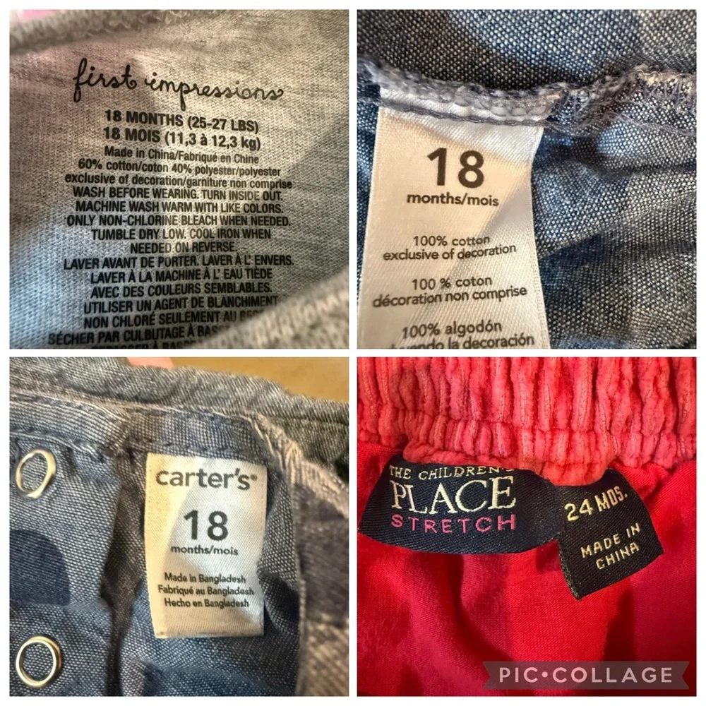First Impressions/Carter's Toddler Girls FALL Tops & Corduroy Skirt Outfits